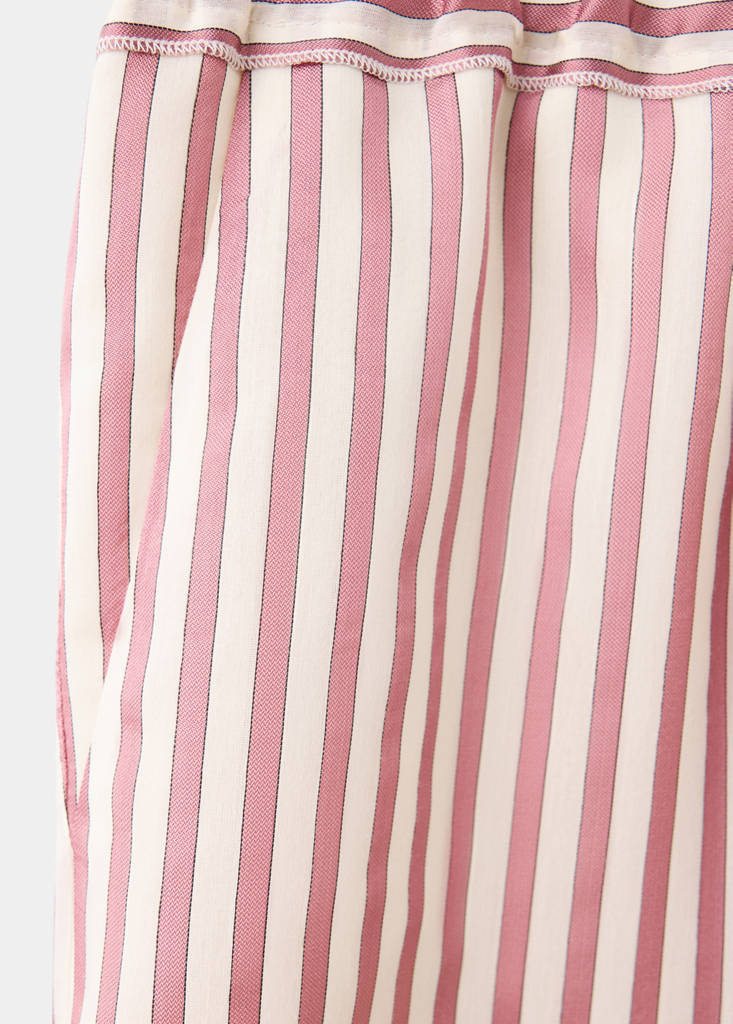 Silk blend striped pyjama bottoms — Pink