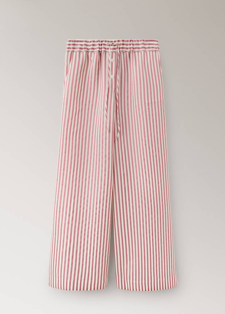 Silk blend striped pyjama bottoms — Pink