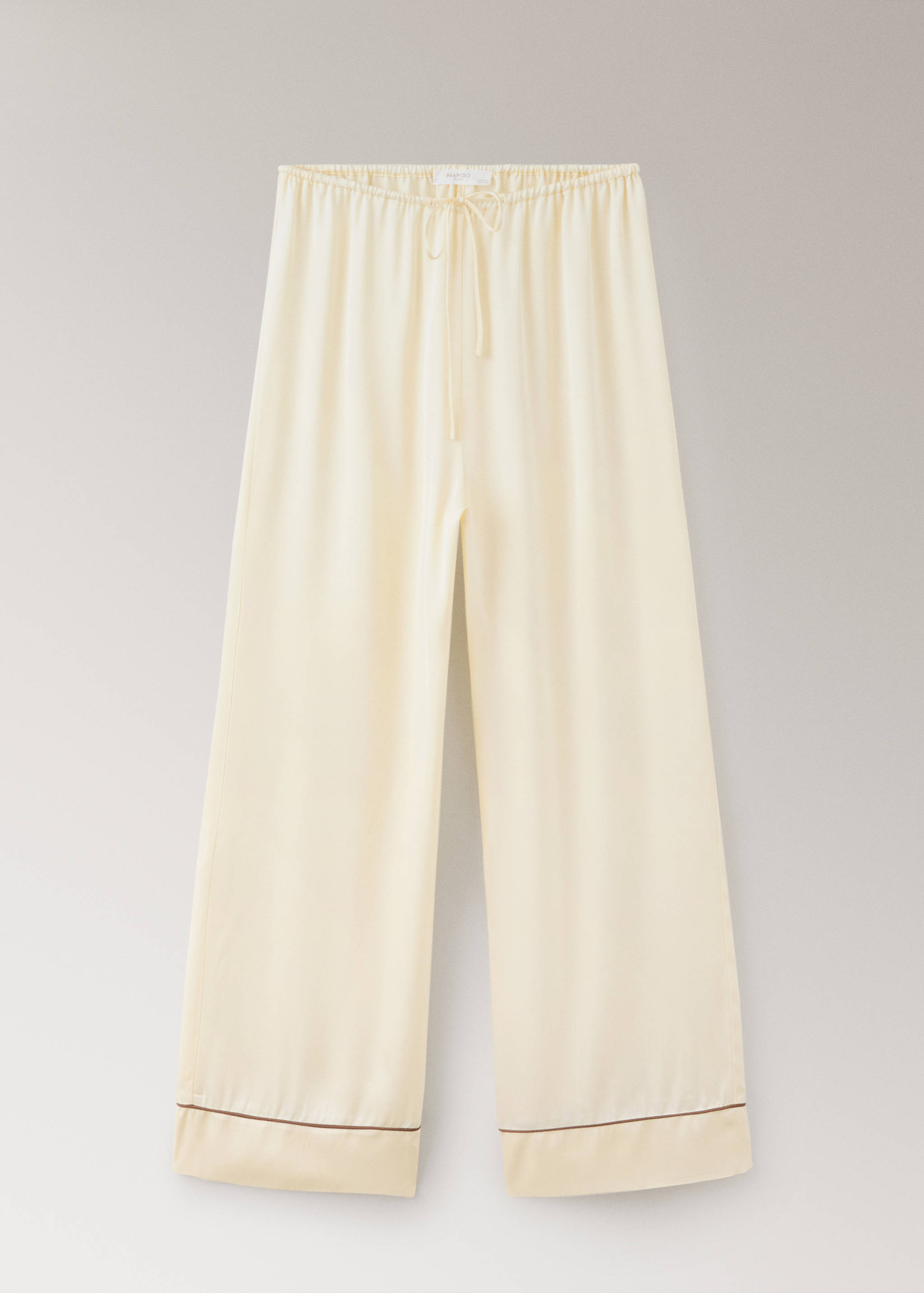 Satin viscose trousers with contrast pipping - Article without model