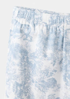 Printed cotton trousers — Blue 7