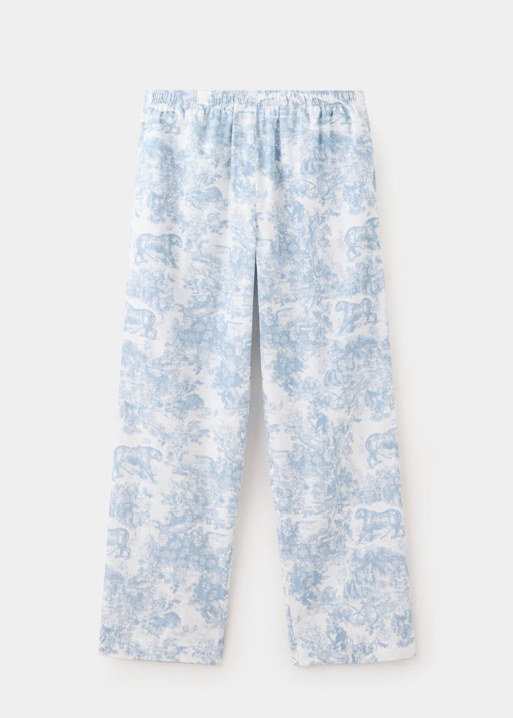 Printed cotton trousers — Blue