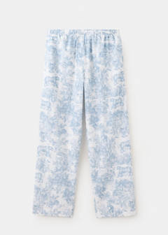 Printed cotton trousers — Blue 6