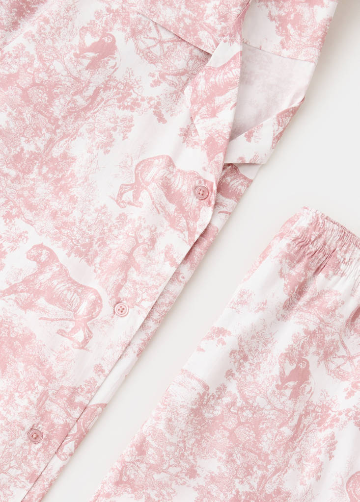 Printed cotton trousers — Pink