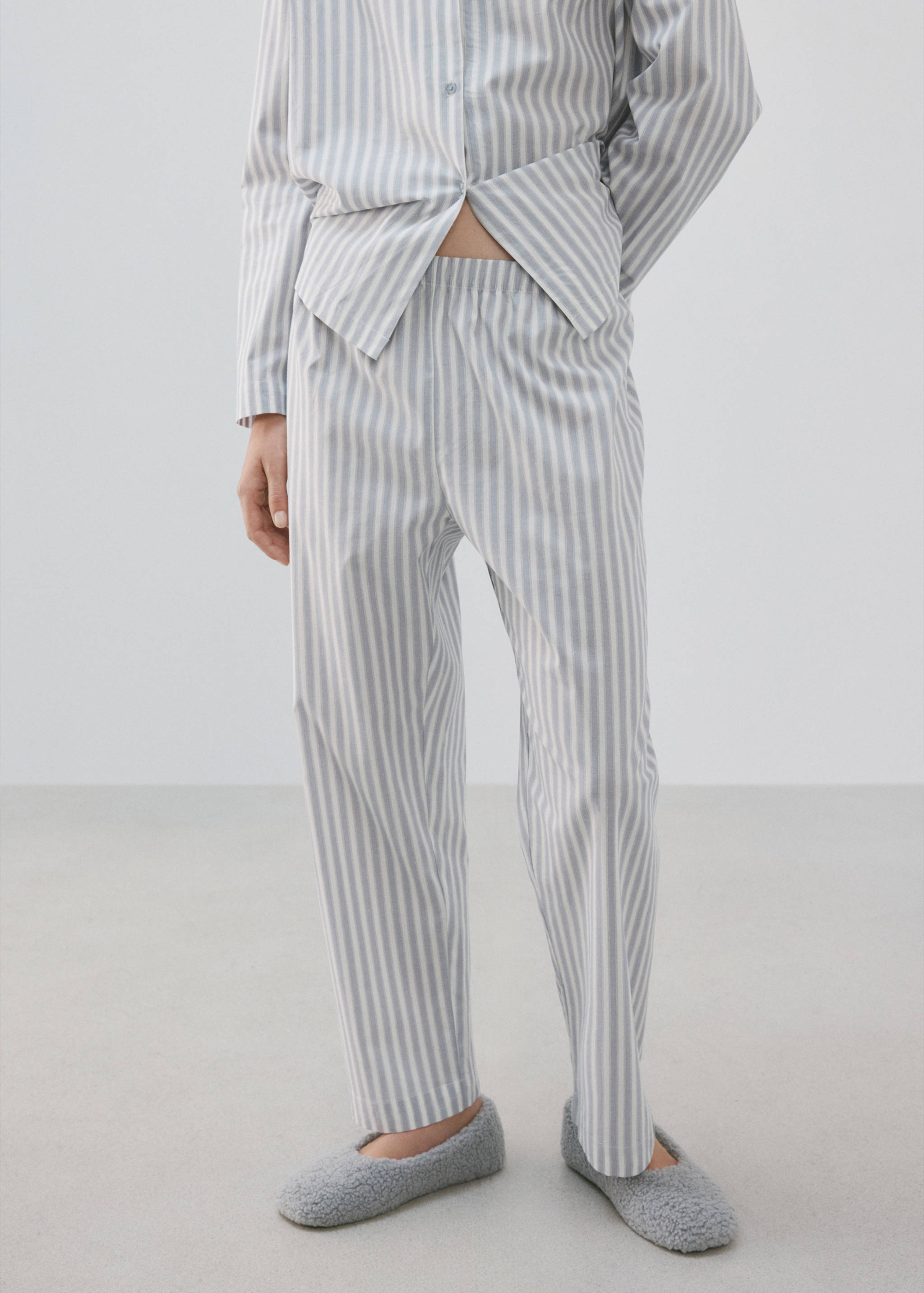 Striped cotton trousers - Medium plane
