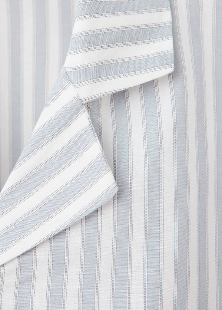 Striped cotton trousers — Blue