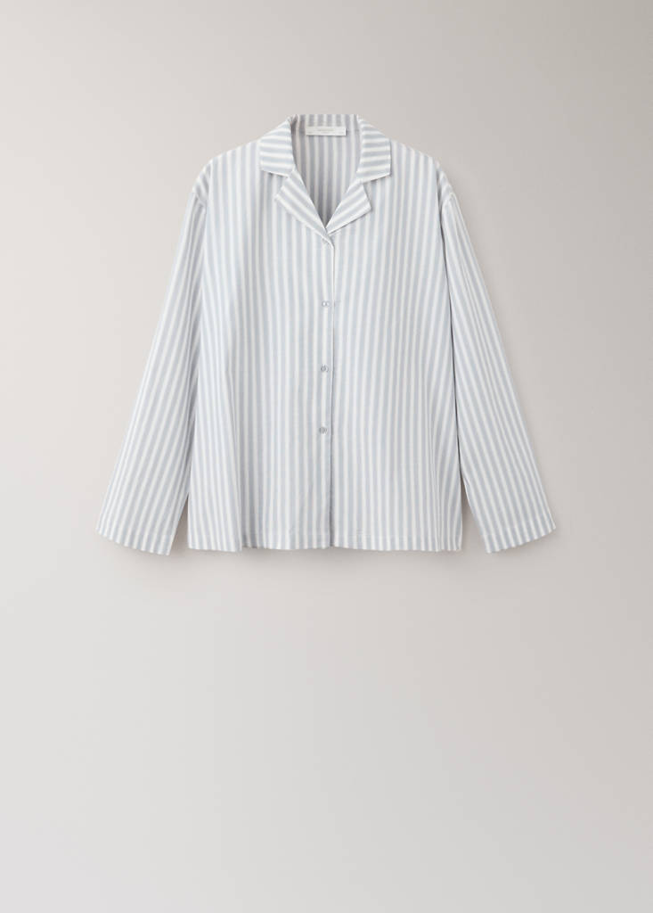 Striped cotton trousers — Blue