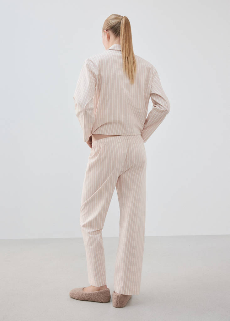 Striped cotton trousers — Pink