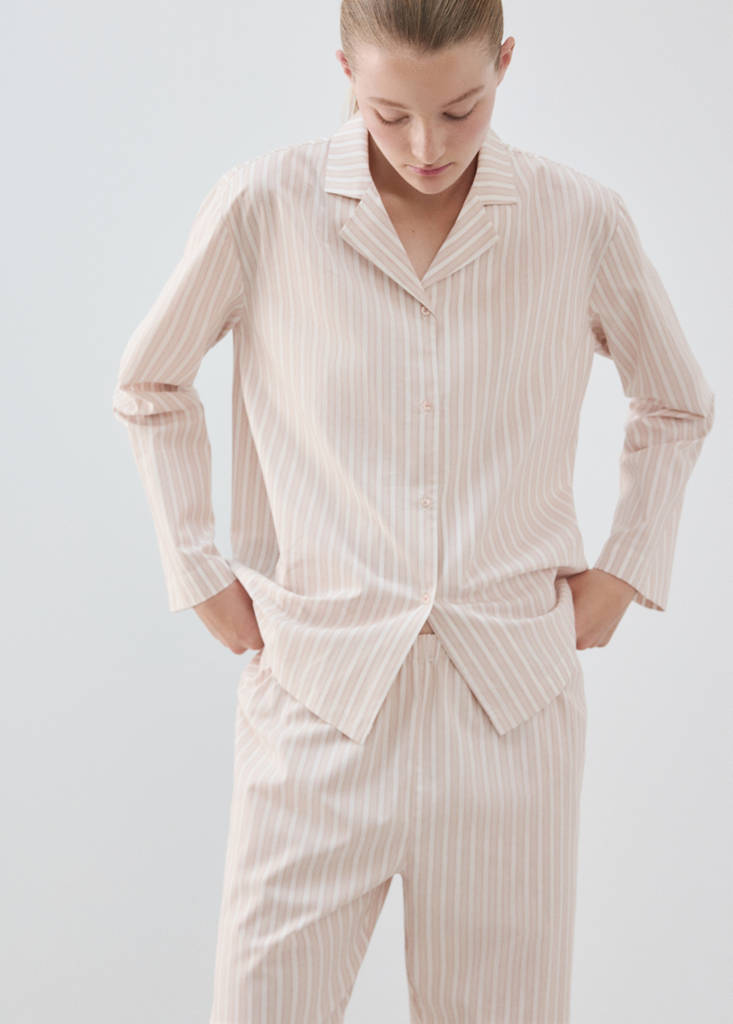 Striped cotton trousers — Pink