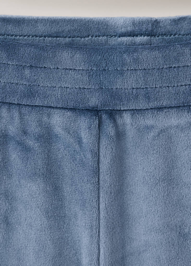 Soft-touch velour trousers — Navy