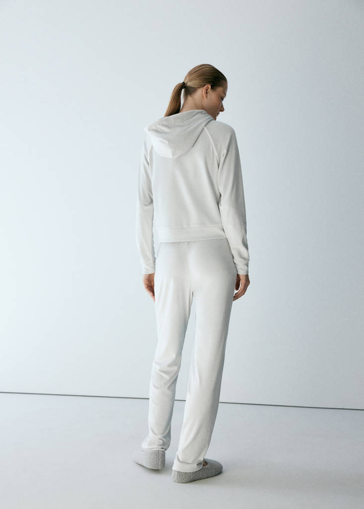 Soft-touch velour trousers — Grey