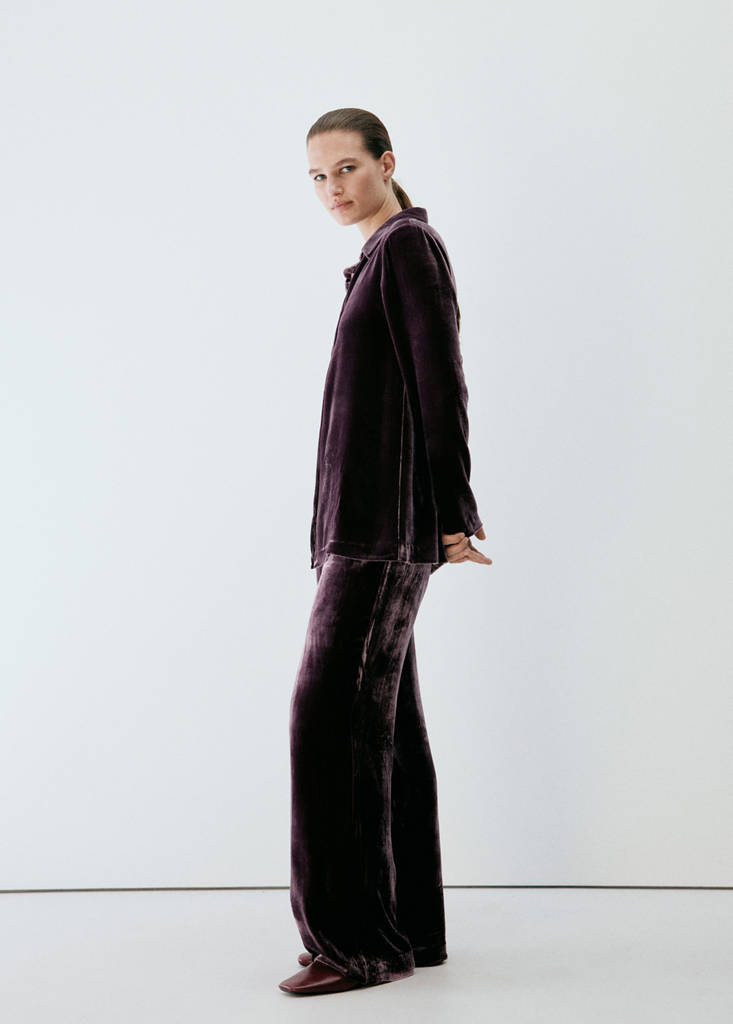 Silk blend pyjama bottoms — Purple