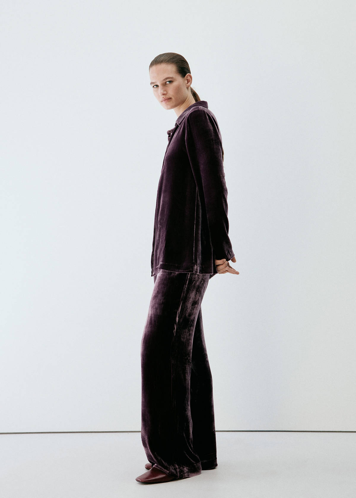 Silk blend pyjama bottoms — Purple