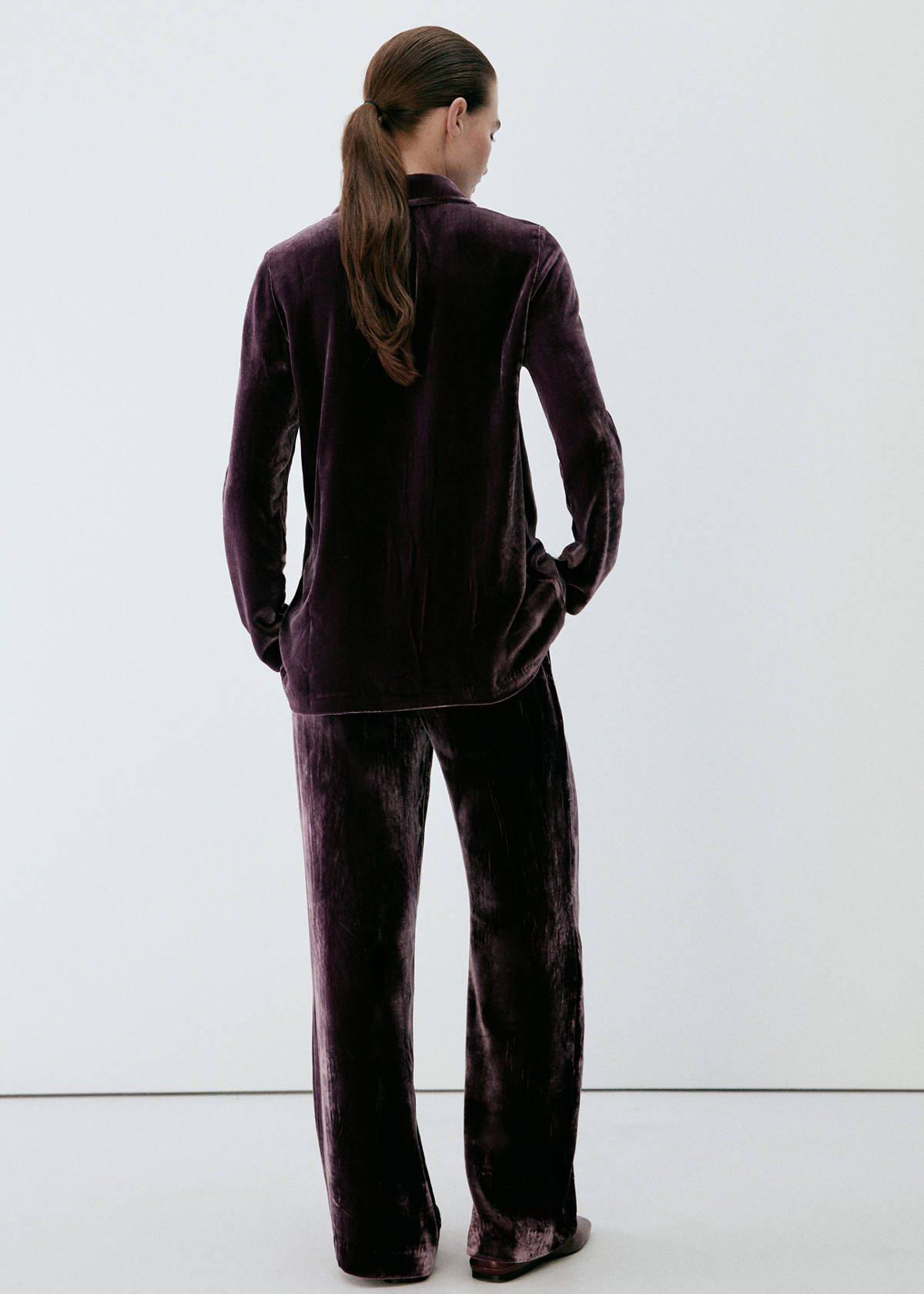 Silk blend pyjama bottoms — Purple
