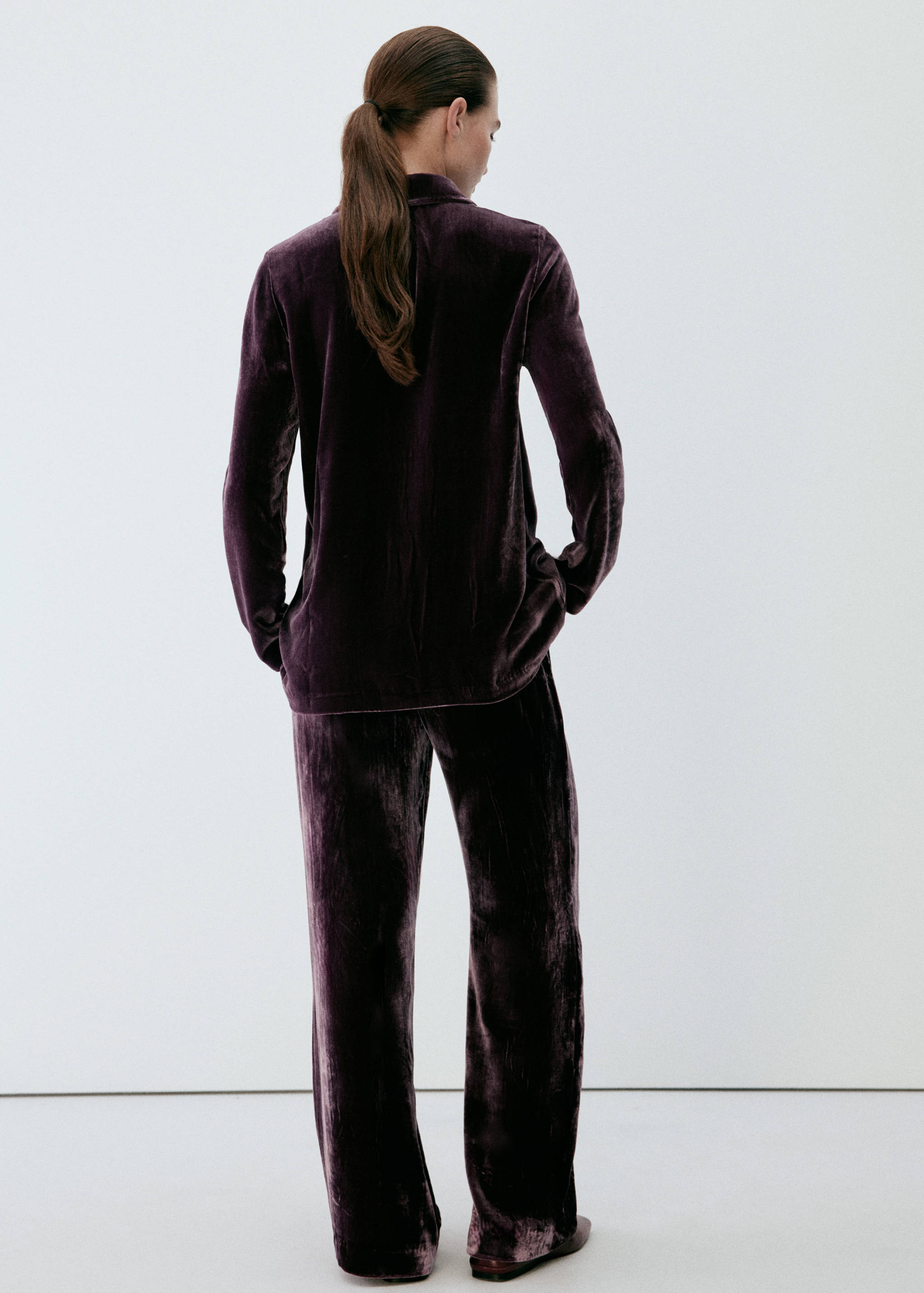 Pantalon de pyjama en mélange de soie - Verso de l’article