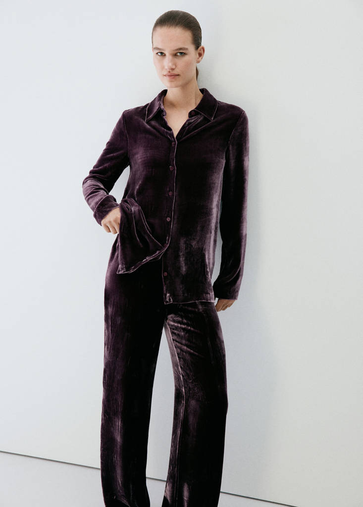 Silk blend pyjama bottoms — Purple