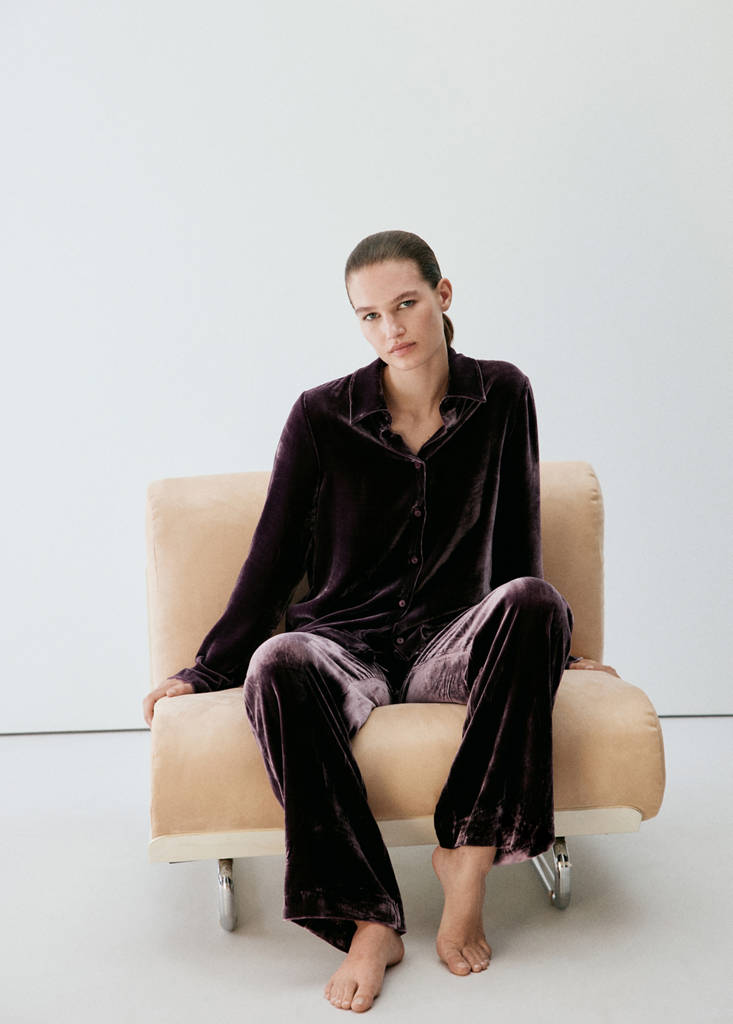 Silk blend pyjama bottoms — Purple
