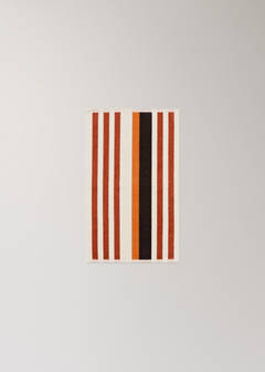 Velour cotton striped guest towel — Tobacco Brown 3