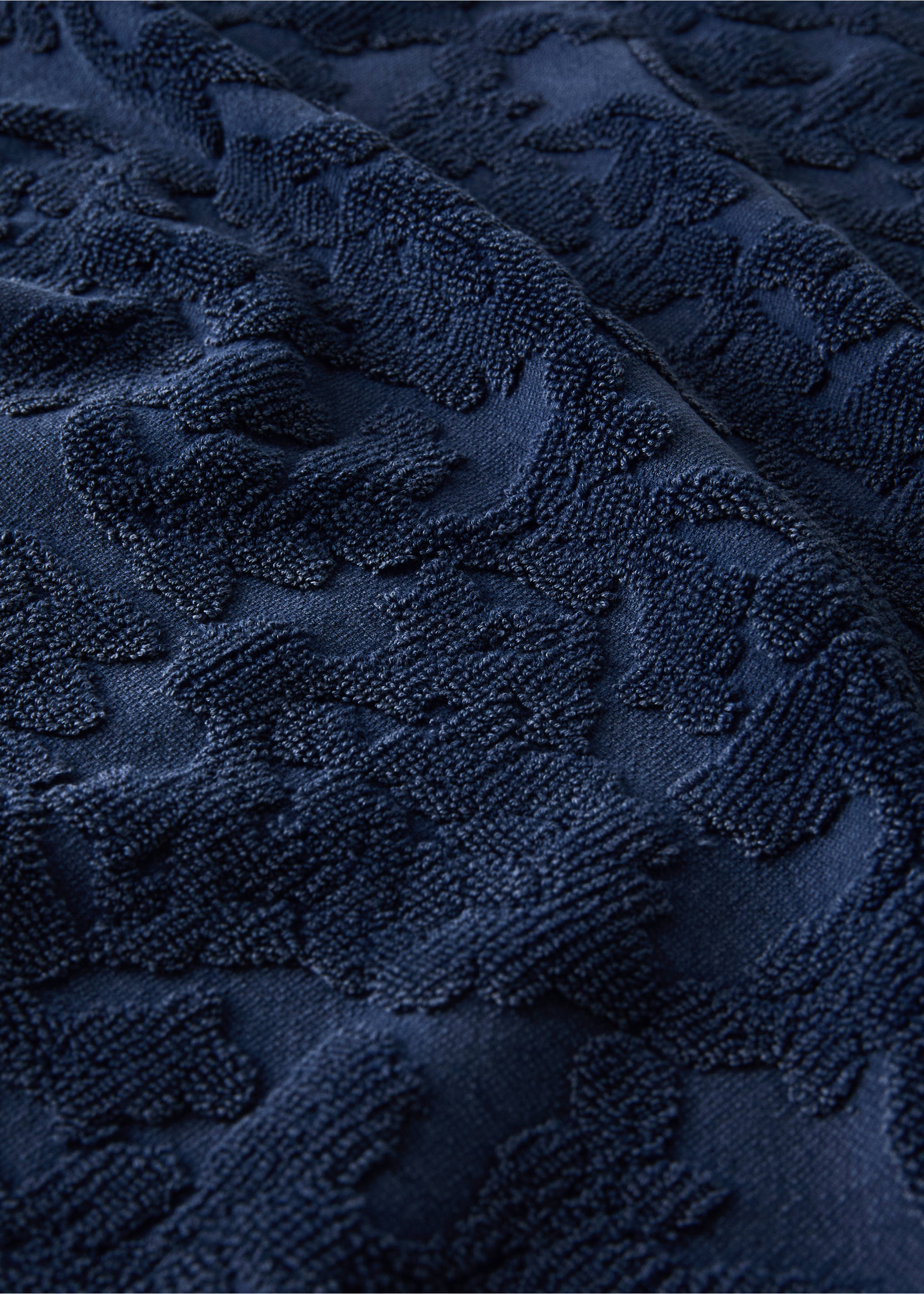 Handtuch aus Jacquard-Baumwolle - Detail des Artikels 1, Indigoblau. Ref: 37002950-00.