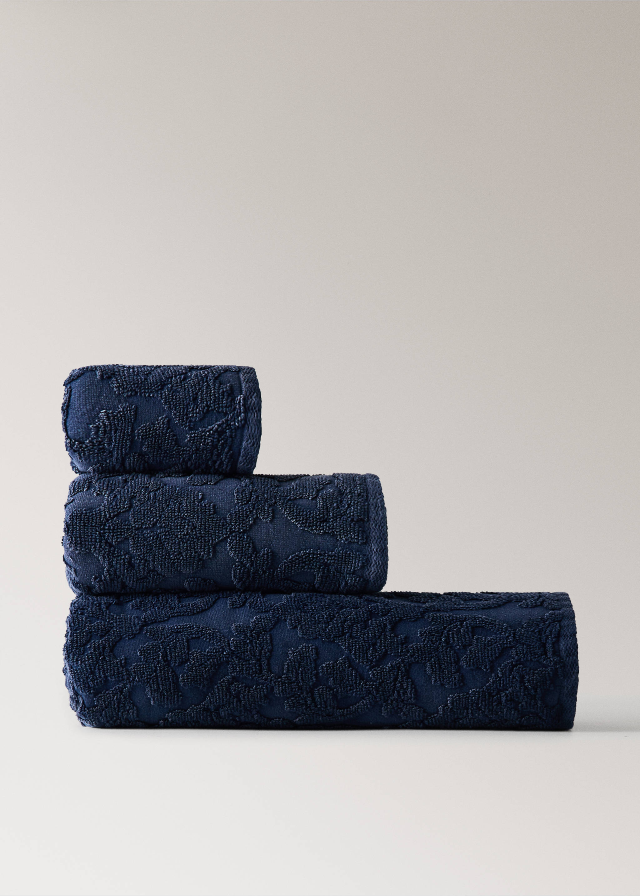 Handtuch aus Jacquard-Baumwolle - Artikel ohne Model, Indigoblau. Ref: 37002950-00.