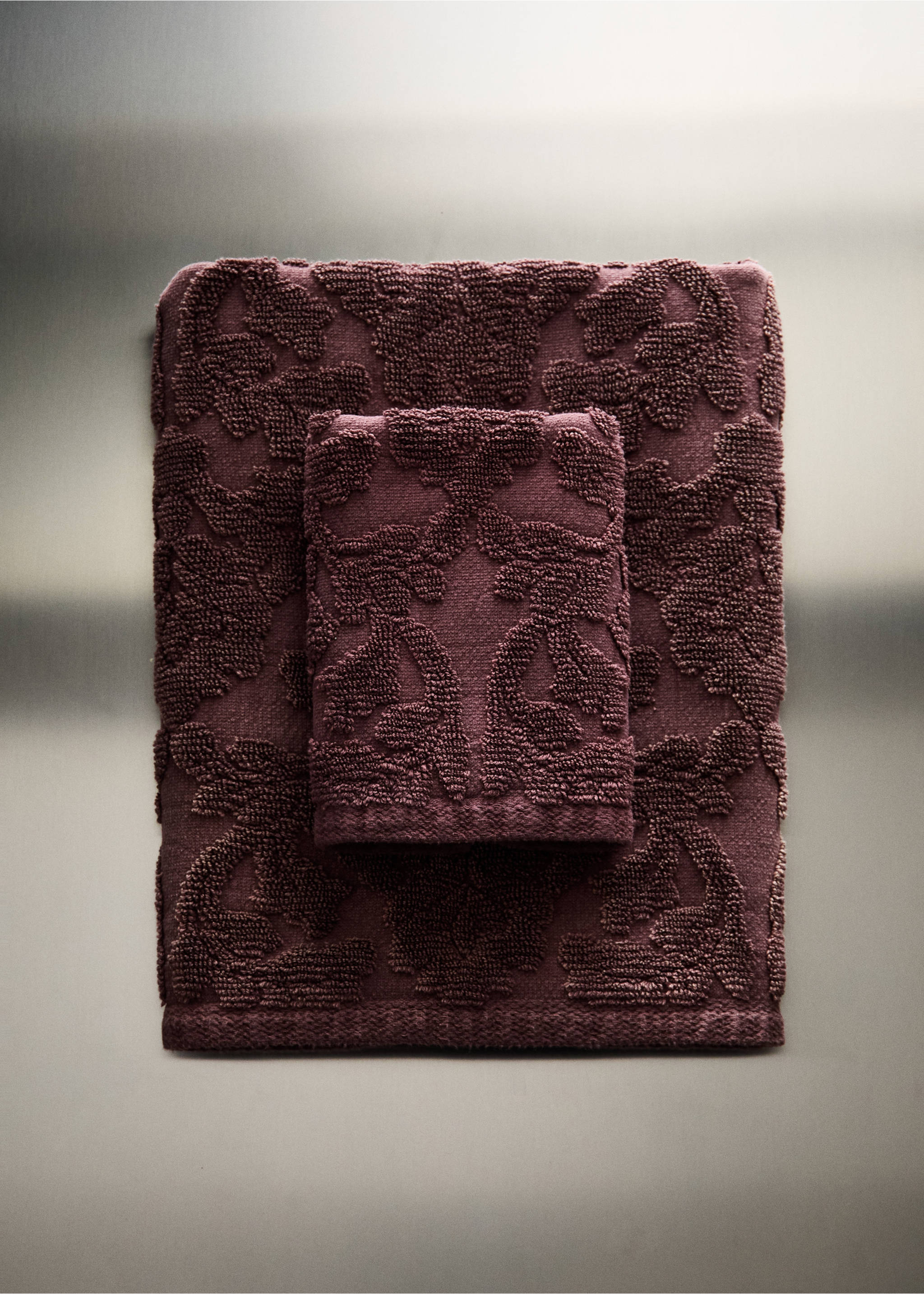 Handtuch aus Jacquard-Baumwolle - Allgemeine Ansicht, Rosa. Ref: 37002950-00.