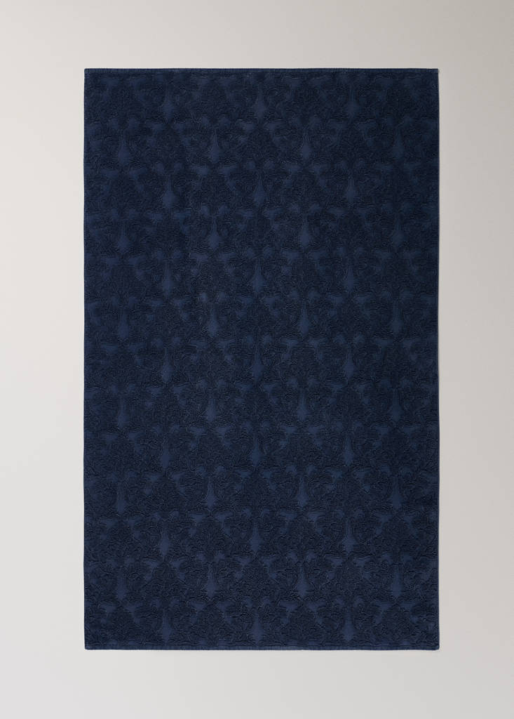 Jacquard cotton bath towel — Indigo Blue