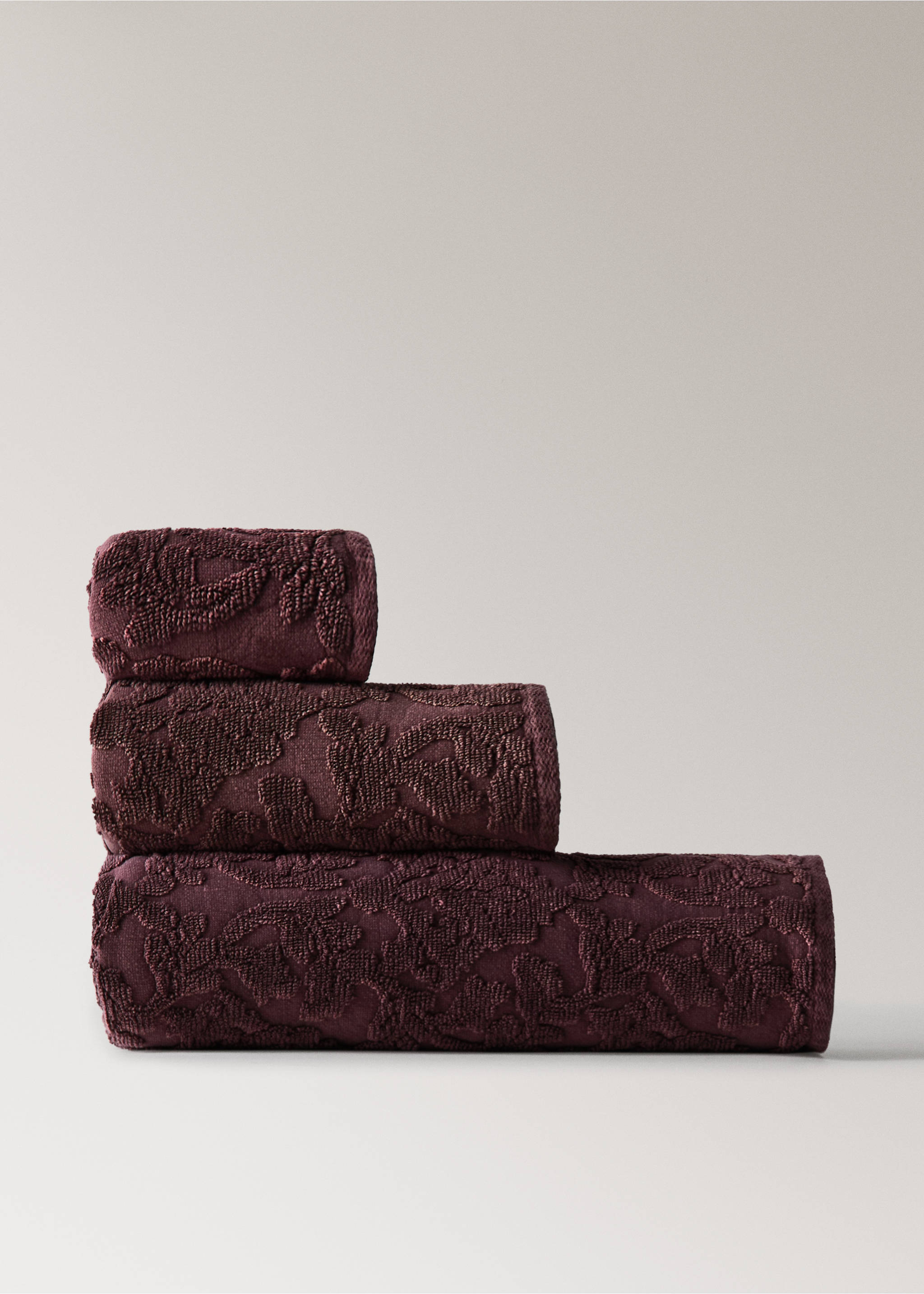 Badetuch aus Jacquard-Baumwolle - Artikel ohne Model, Rosa. Ref: 37002951-00.