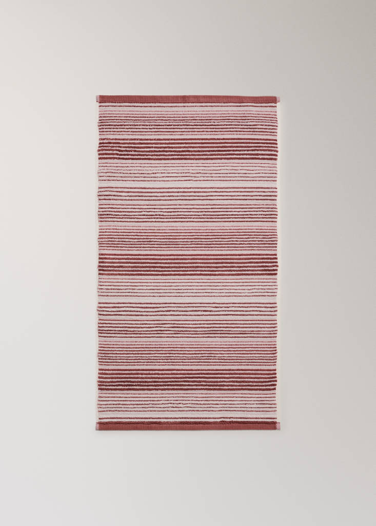 Cotton washbasin towel with stripes - thumbnail 3