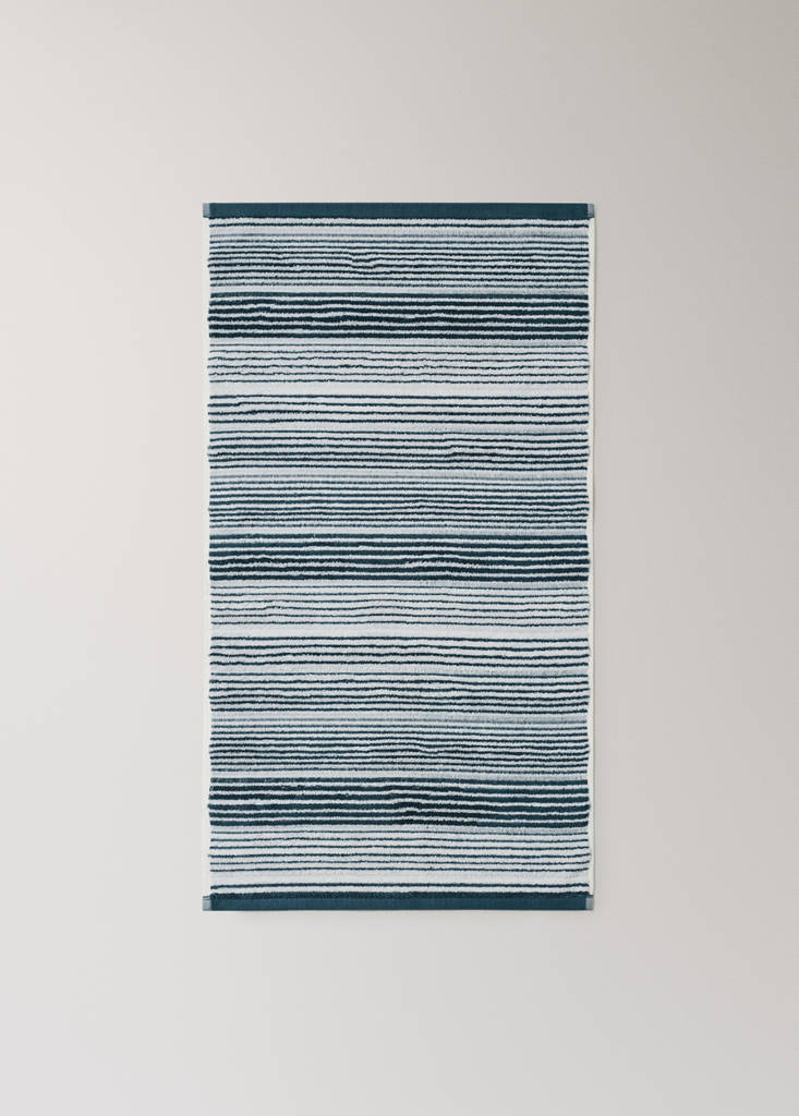Cotton washbasin towel with stripes - thumbnail 6