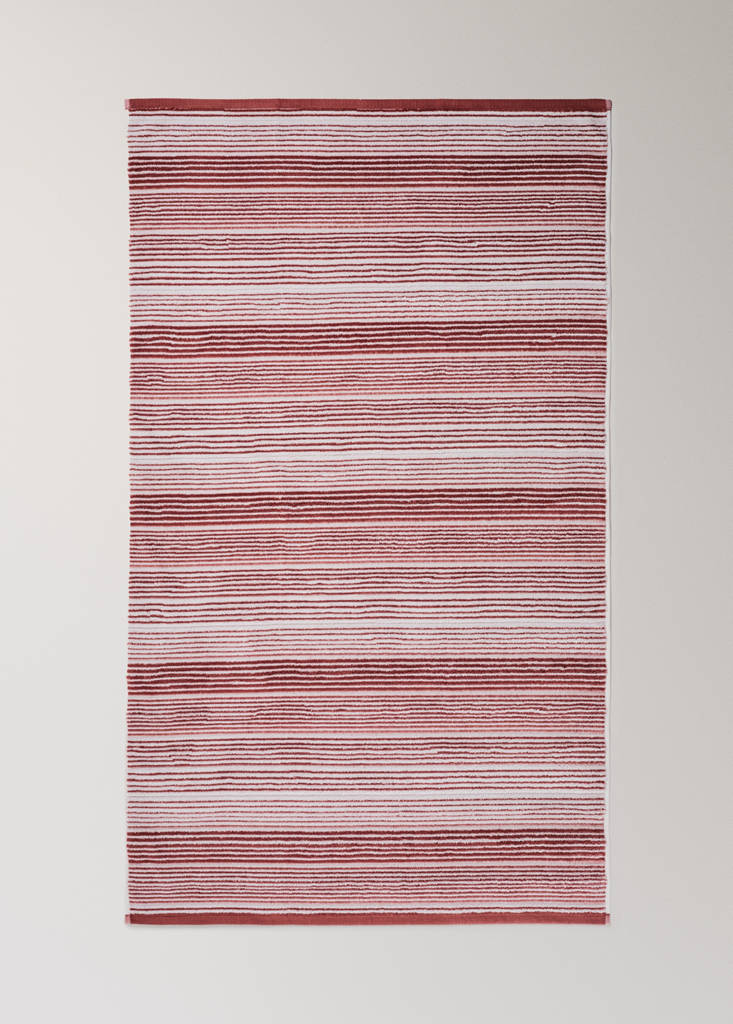Cotton terry bath towel with striped design - thumbnail 3