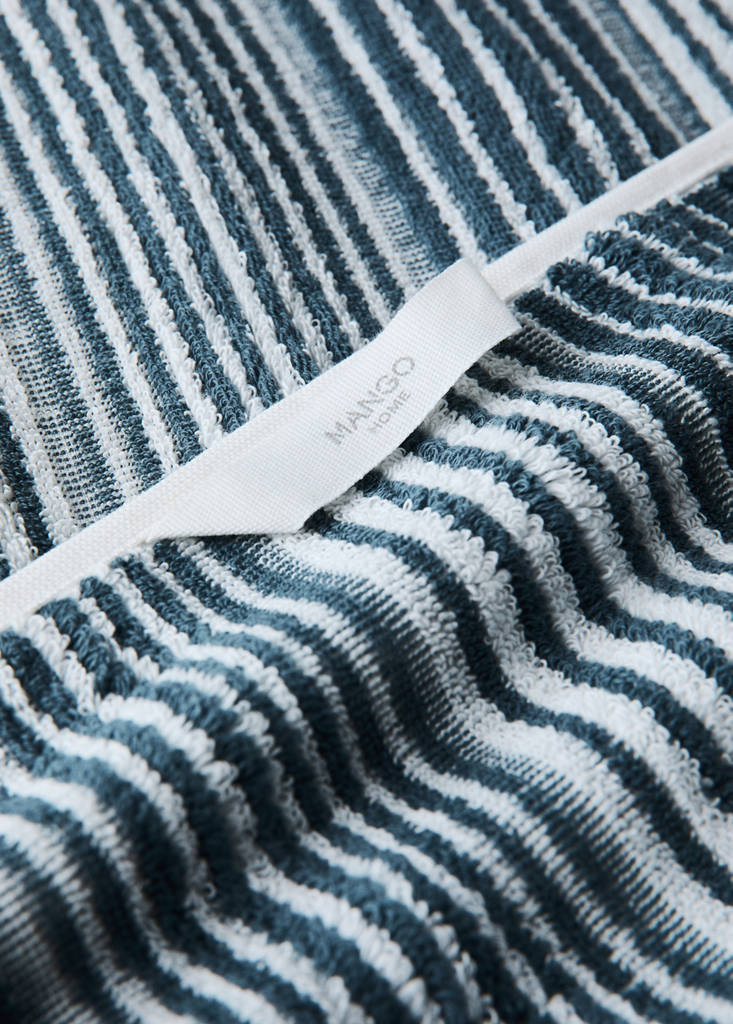 Cotton terry bath towel with striped design - thumbnail 7