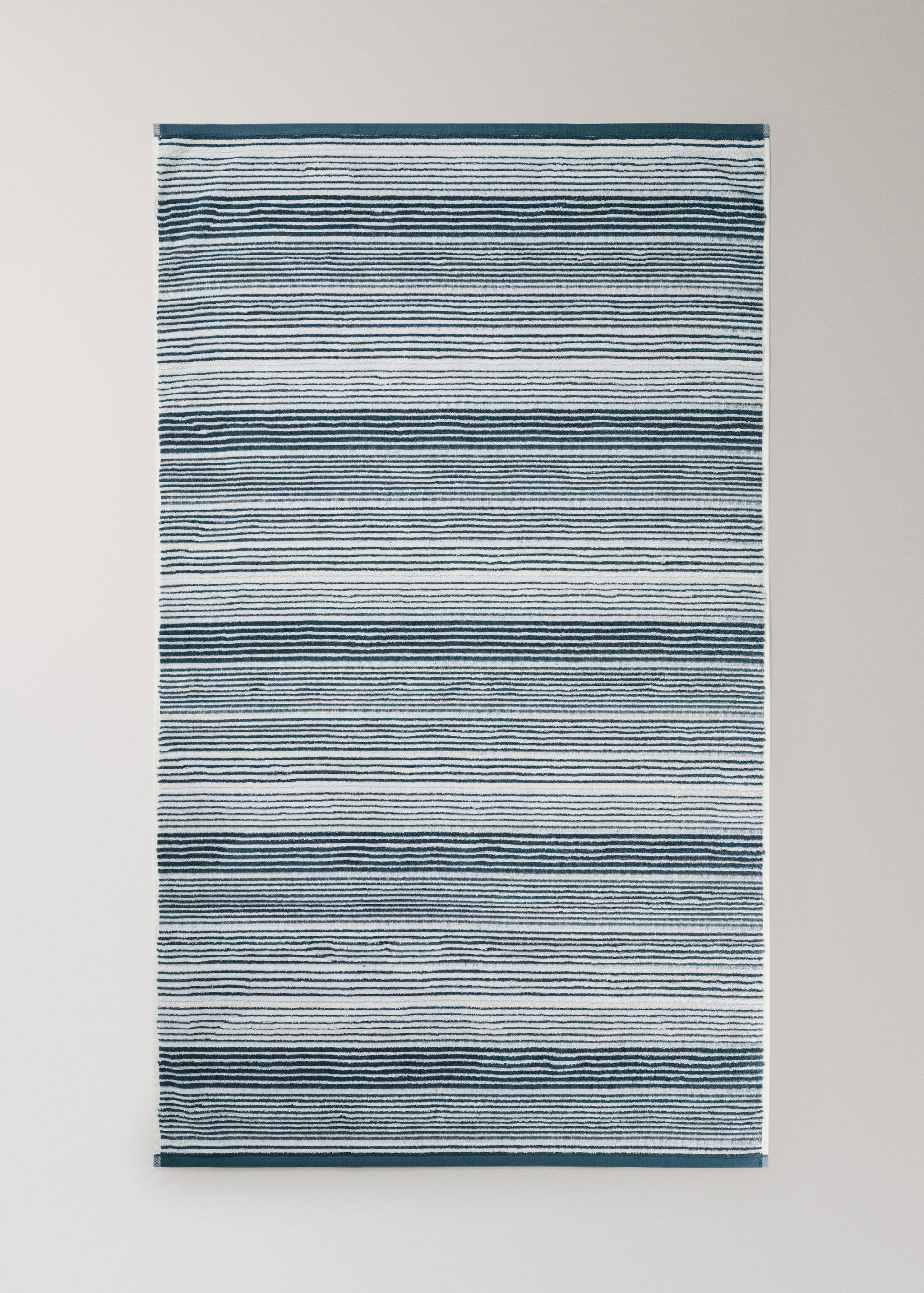 Cotton terry bath towel with striped design - Article without model