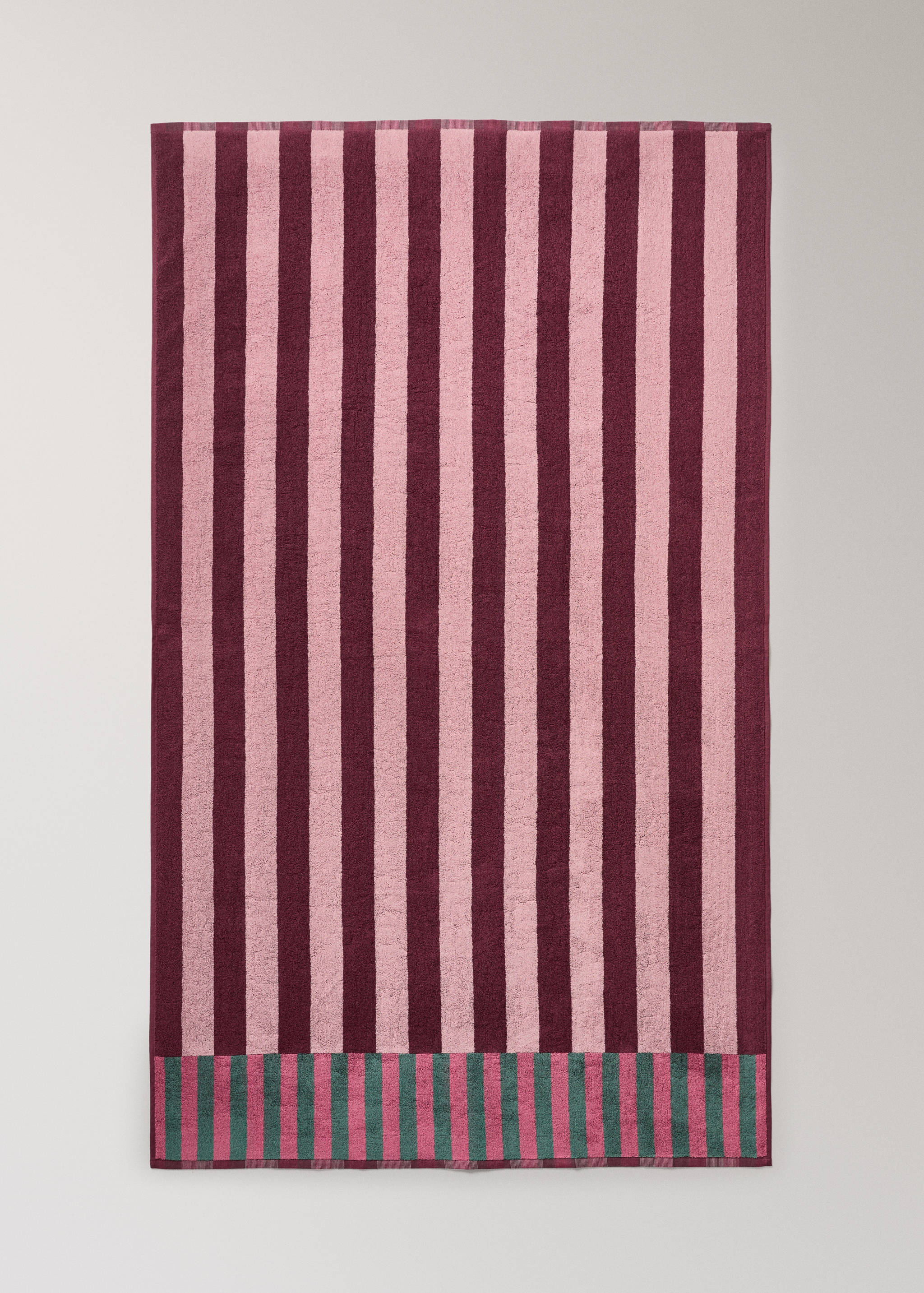 Multicoloured striped cotton bath towel - Details of the article 3