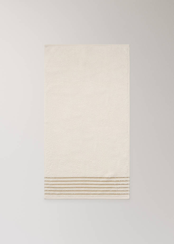 Cotton washbasin towel with contrast detail - thumbnail 5