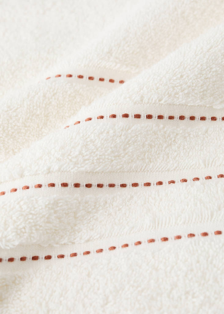 Cotton hand towel with topstitching - thumbnail 2