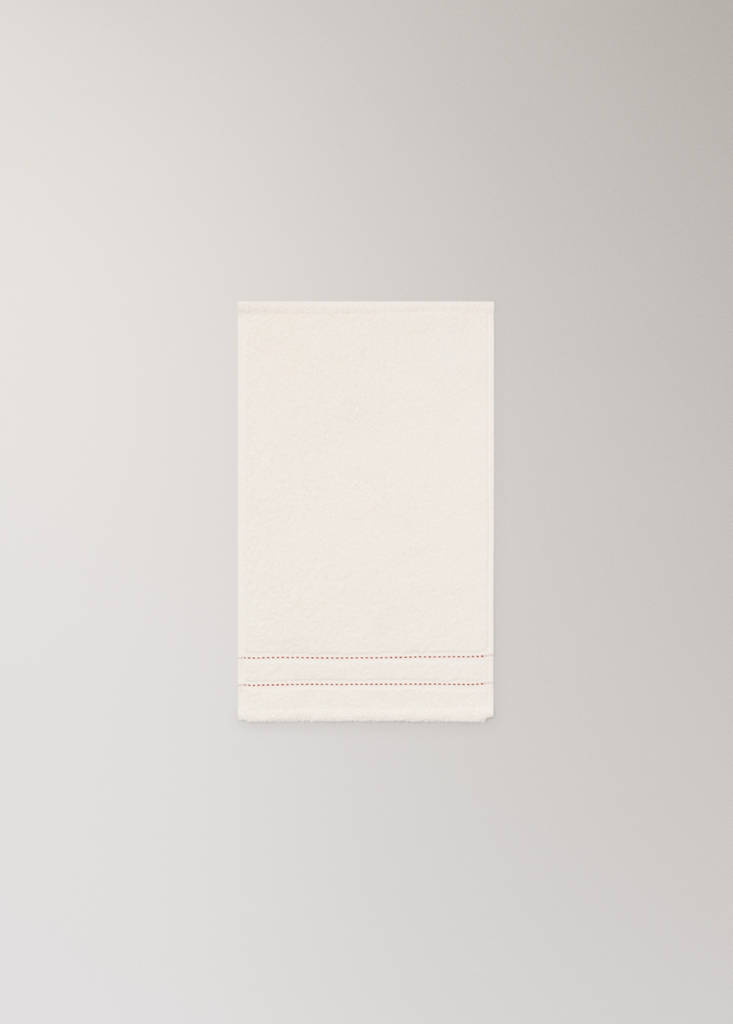 Cotton hand towel with topstitching - thumbnail 4