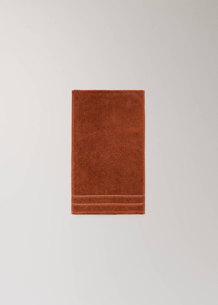 Cotton hand towel with topstitching - thumbnail 8
