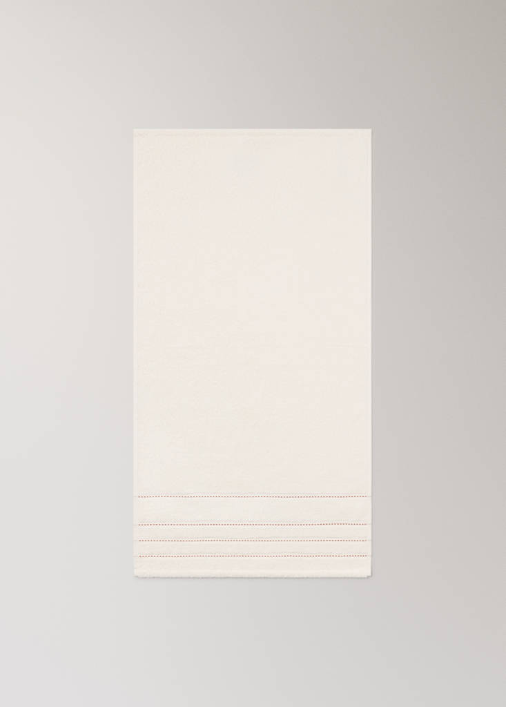Cotton washbasin towel with topstitching - thumbnail 5
