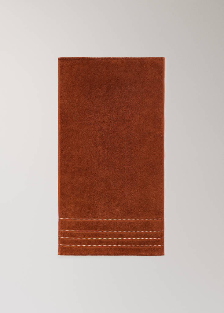 Cotton washbasin towel with topstitching - thumbnail 10
