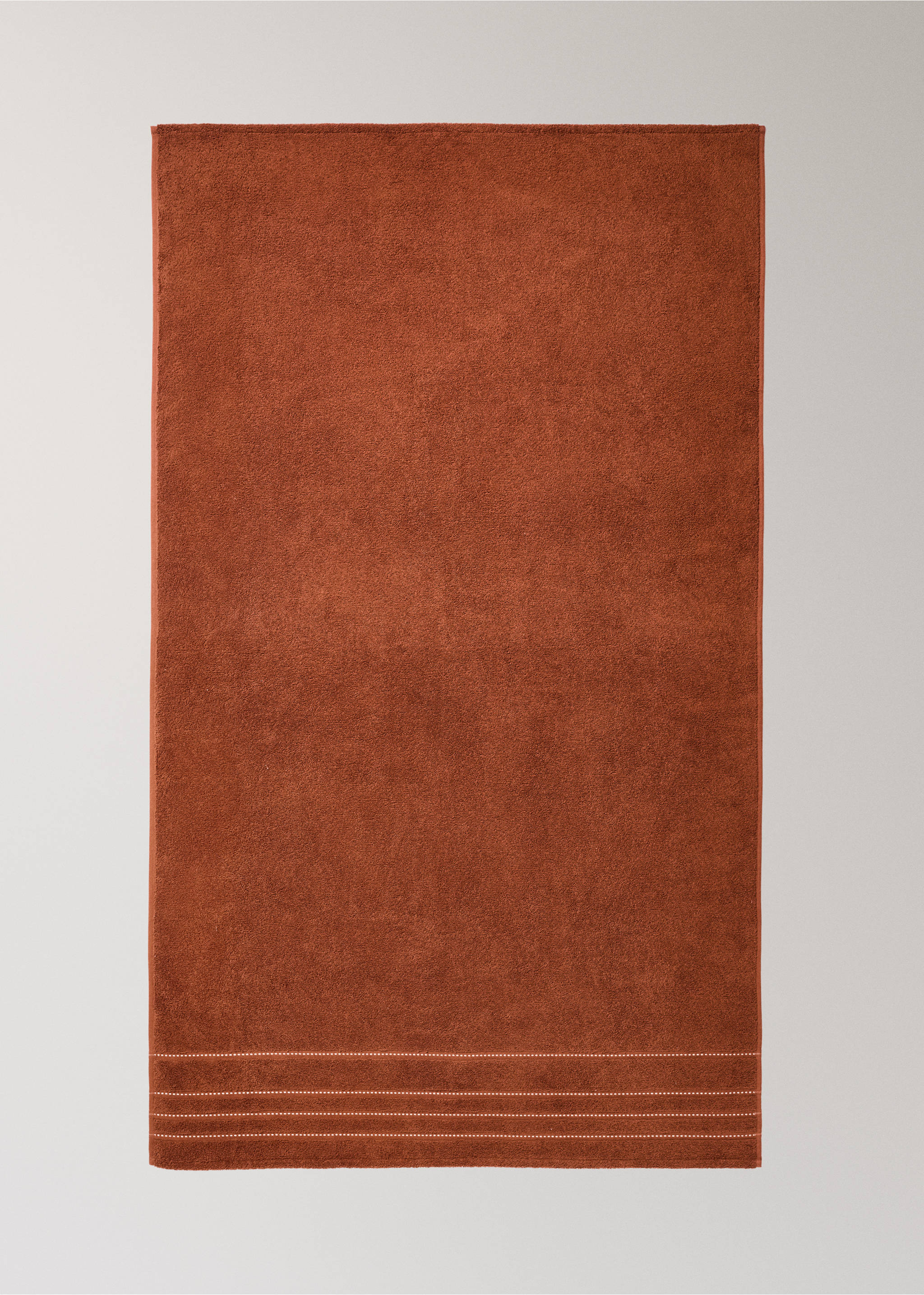 Serviette de bain en coton avec surpiqûres - Détail de l'article 3, Tabac. Ref: 37002964-00.