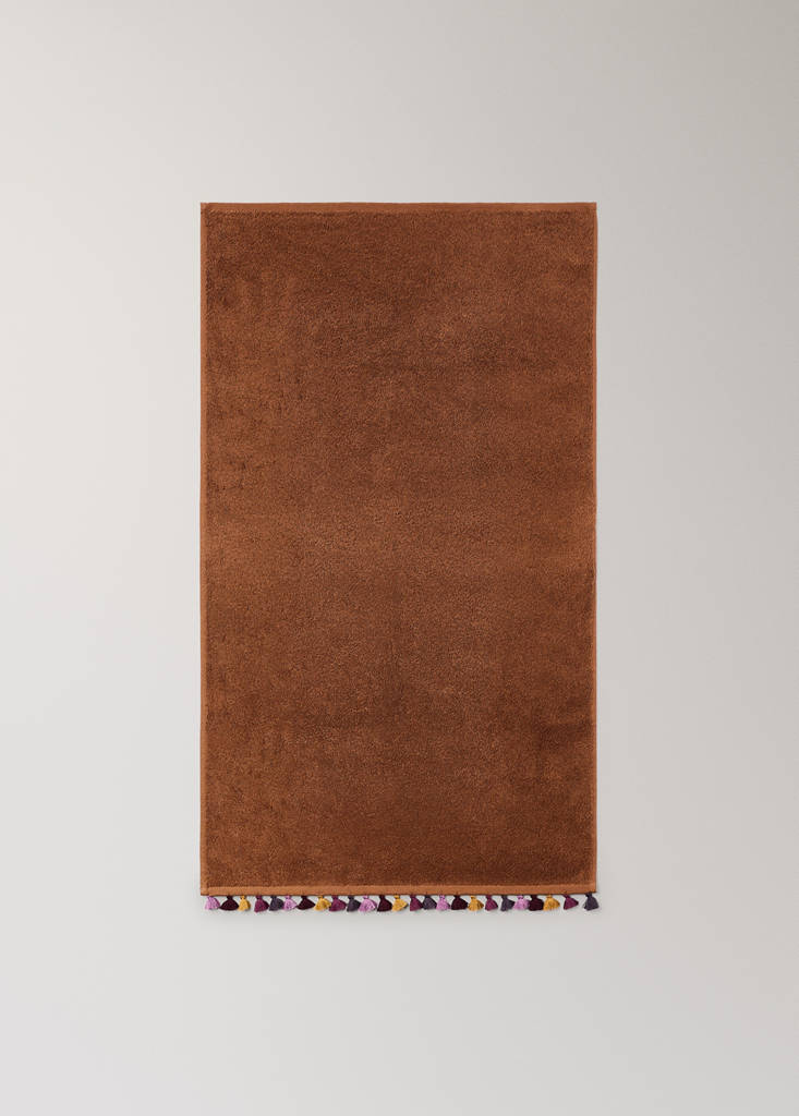 Cotton terry hand towel with pom-poms - thumbnail 5