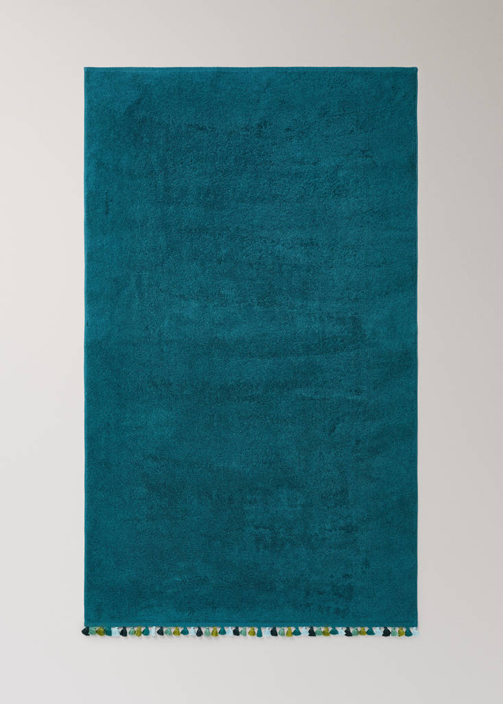 Cotton terry bath towel with pompoms - thumbnail 10