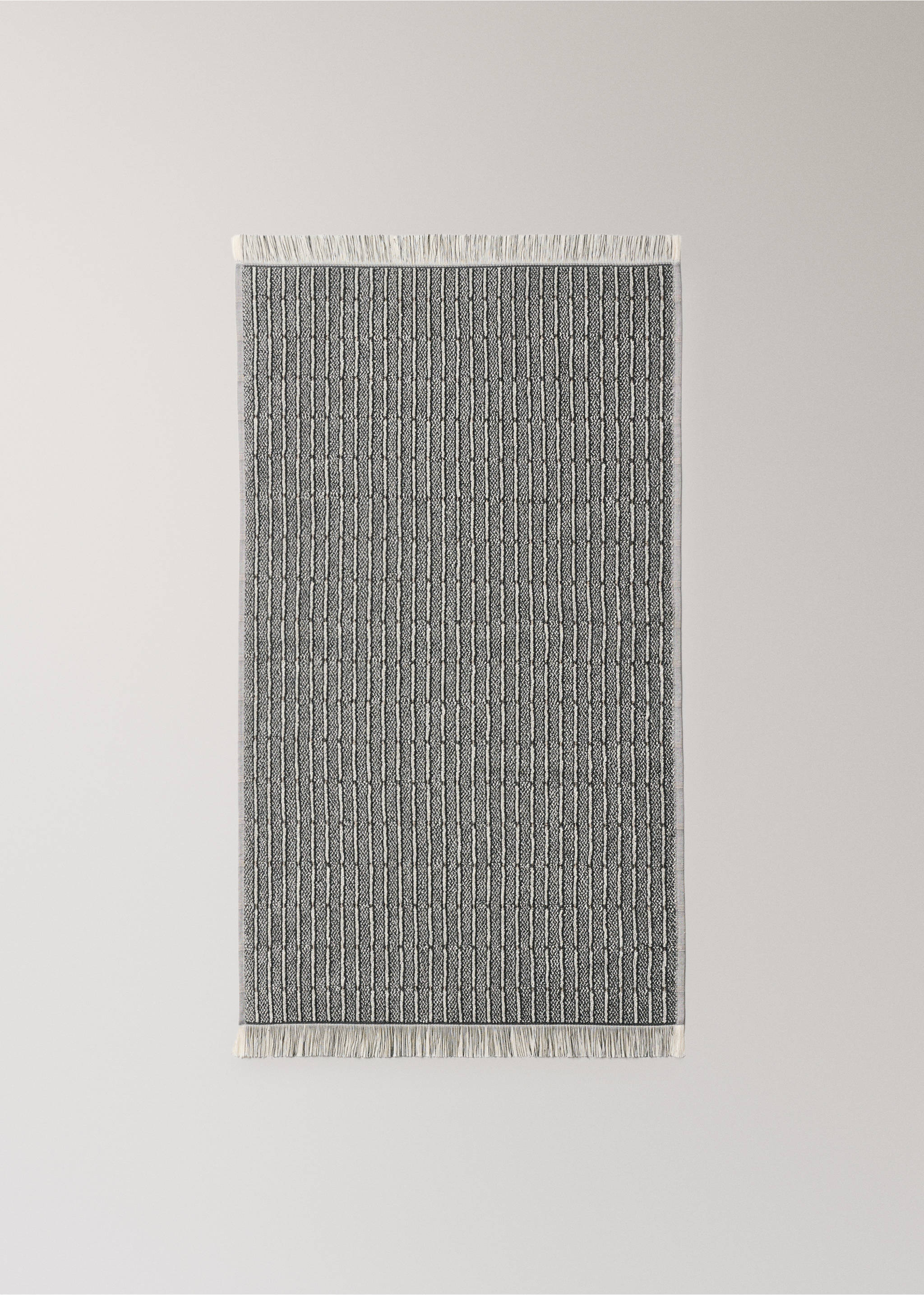Cotton jacquard face towel - Details of the article 1, Blue. Ref: 37002969-00.