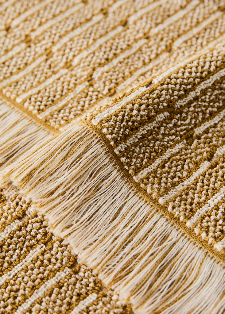 Jacquard cotton bath towel — Ochre