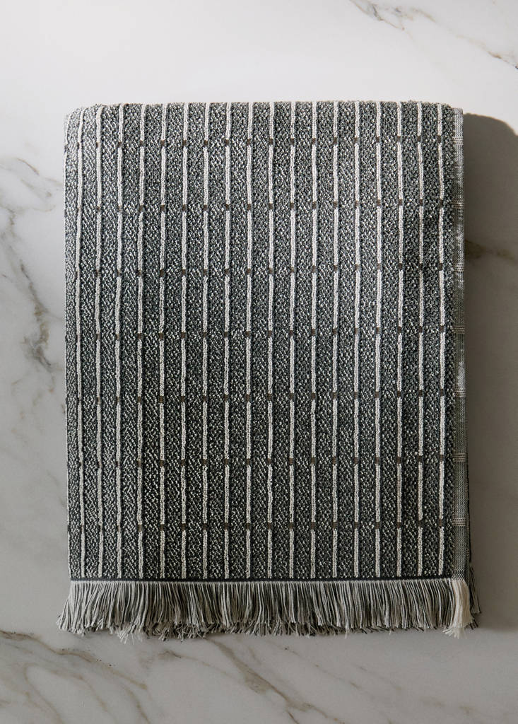 Jacquard cotton bath towel — Blue