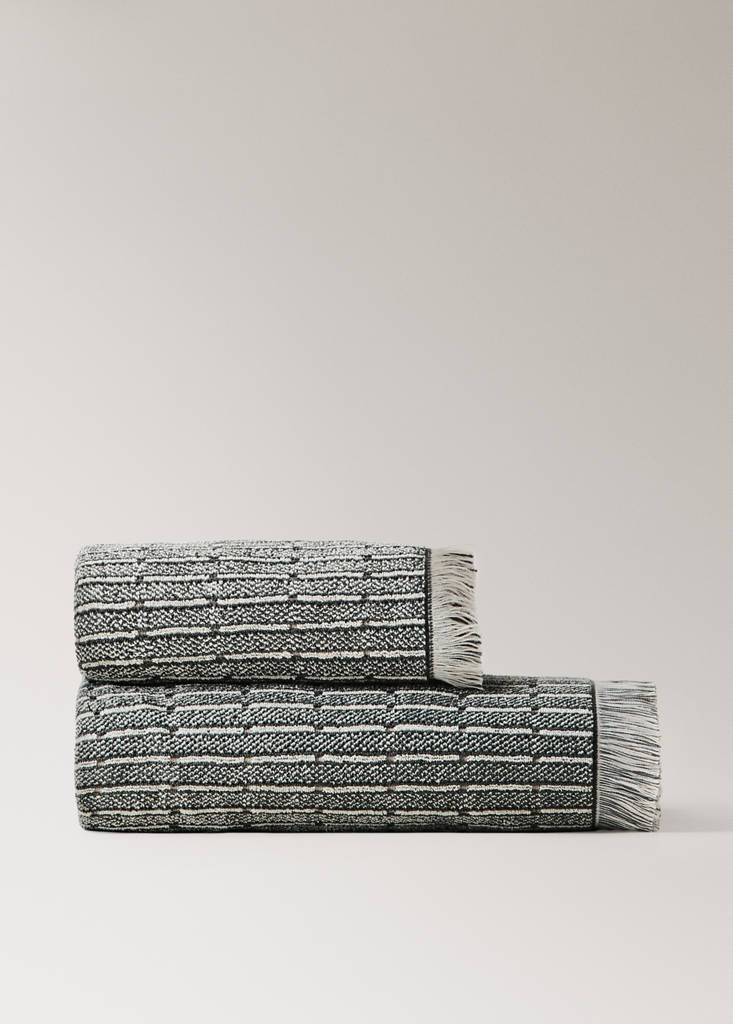 Jacquard cotton bath towel — Blue