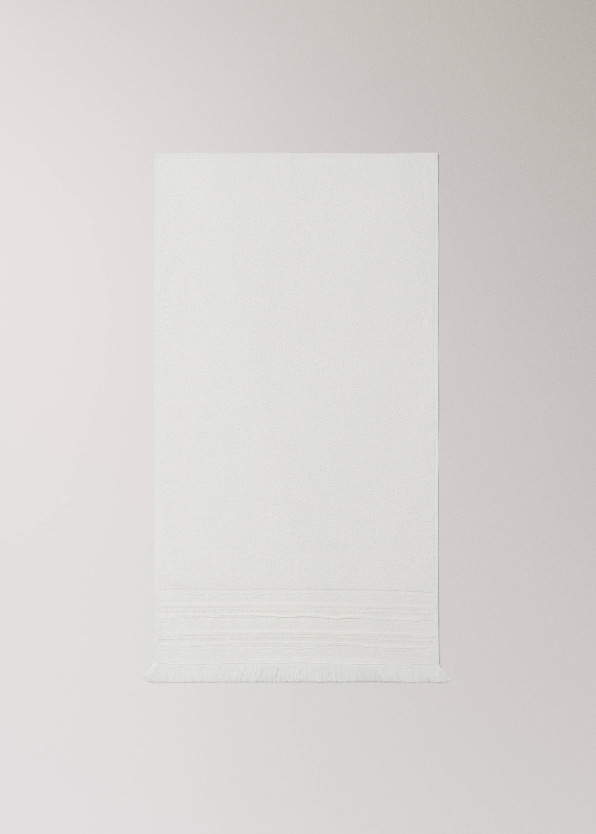 Cotton terry bathroom towel with fringes - Details of the article 3