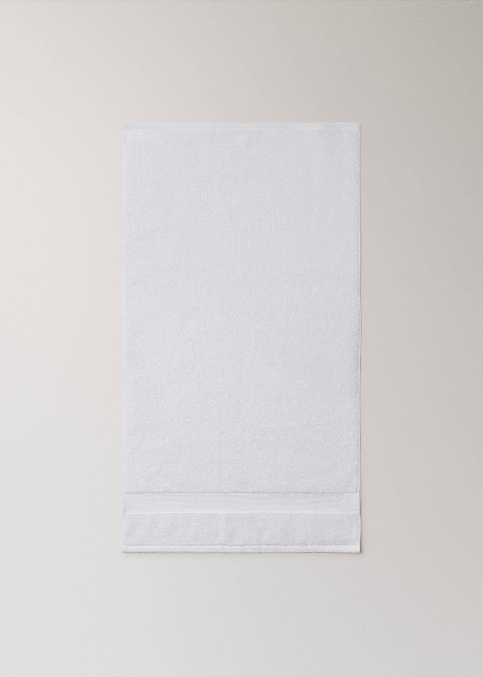 Extra-soft cotton hand towel - Details of the article 3, White. Ref: 37002975-00.