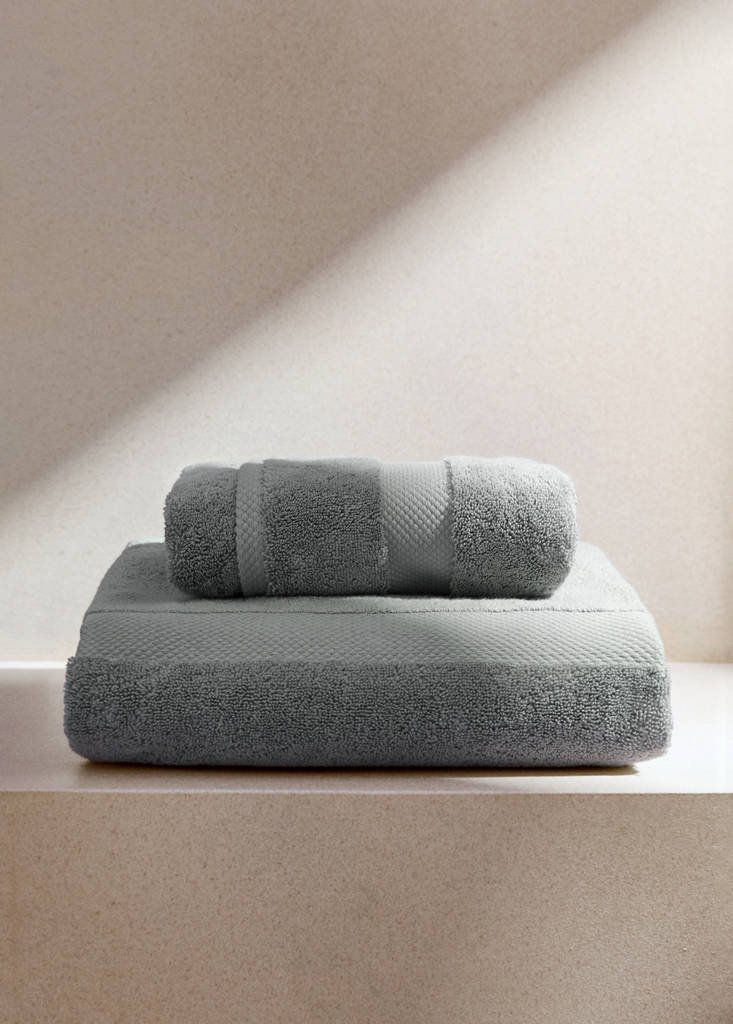 Extra-soft cotton face towel — Medium Vintage Blue