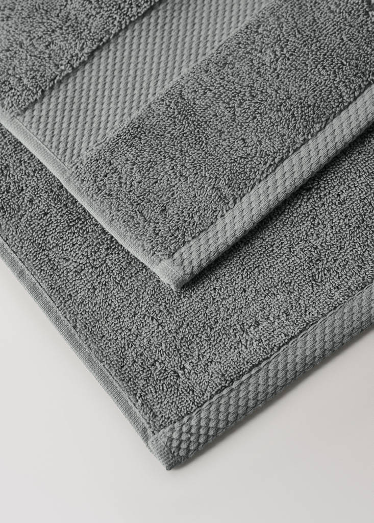 Extra-soft cotton face towel — Medium Vintage Blue