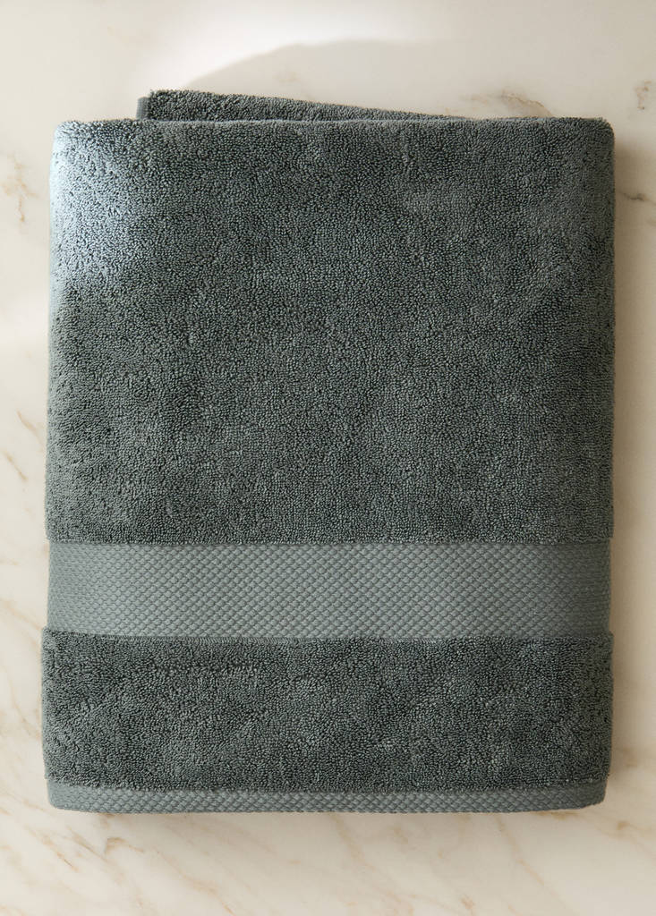 Extra-soft cotton face towel — Petrol Blue